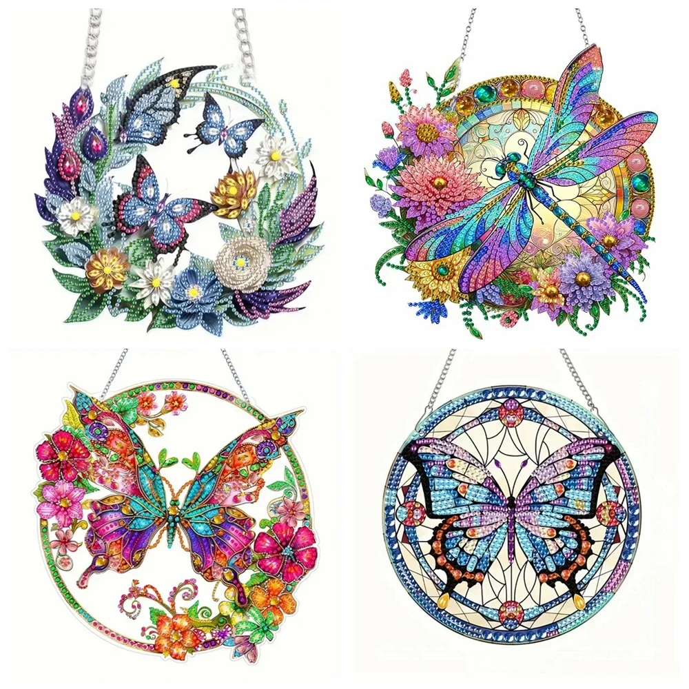 1pc/Set DIY Butterfly Diamond Painting Door Hanging Diamond Art Painting Kits Welcome