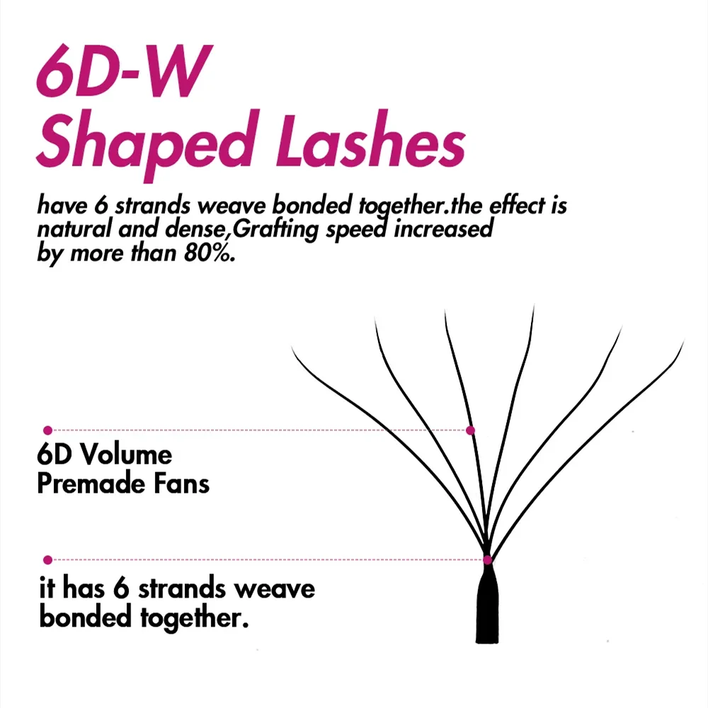 FADVAN Weave 6D W Shape D Curved Eyelash Extensions Soft Natural Professional Lashes Volume Premade Fans False Eyeashes