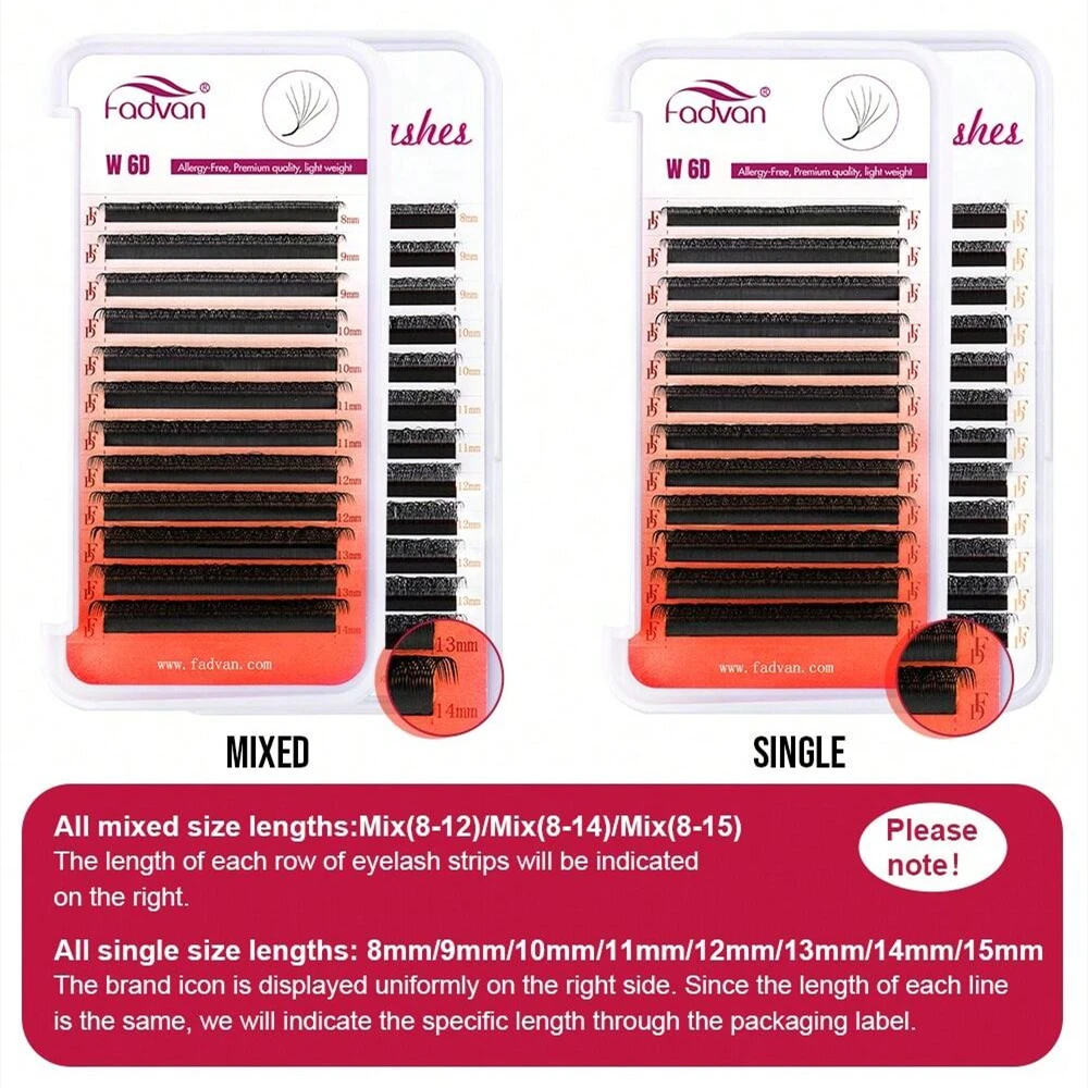 FADVAN Weave 6D W Shape D Curved Eyelash Extensions Soft Natural Professional Lashes Volume Premade Fans False Eyeashes