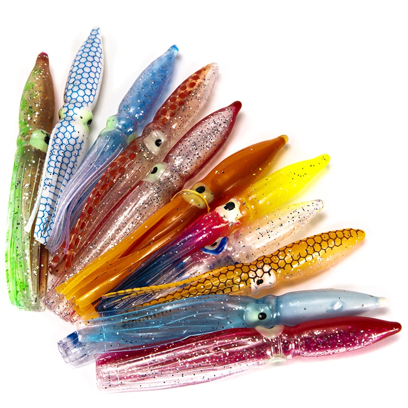10pcs 8cm Soft Lure Squid Artificial Bait Lures Octopus Tuna Sailfish Baits