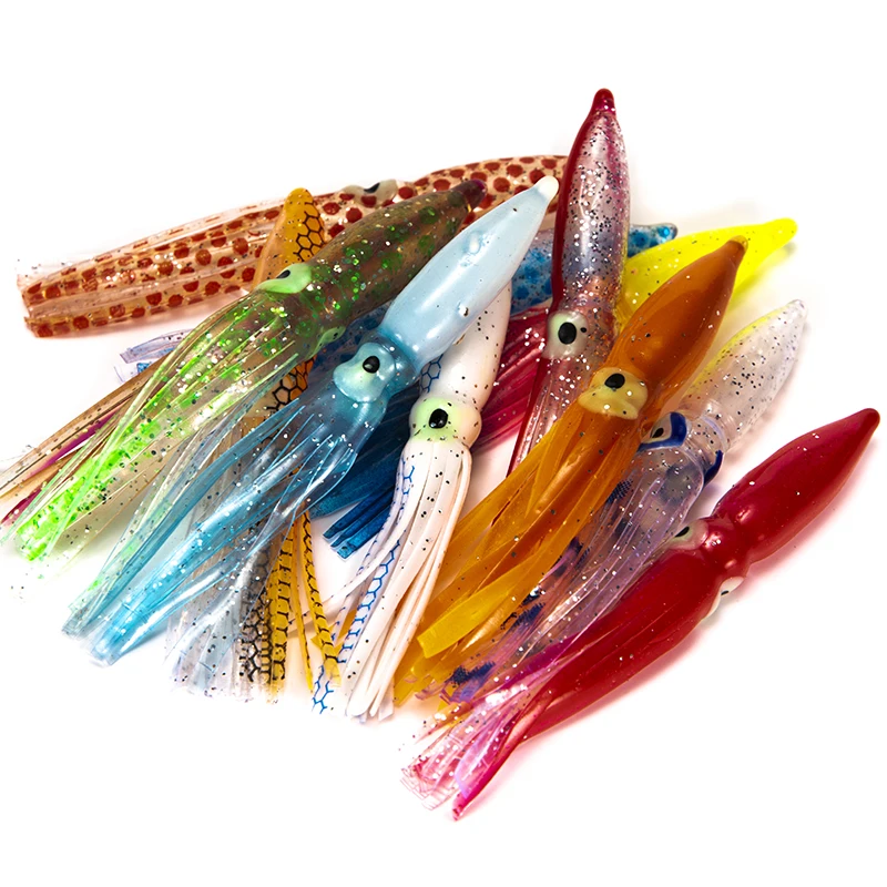 10pcs 8cm Soft Lure Squid Artificial Bait Lures Octopus Tuna Sailfish Baits