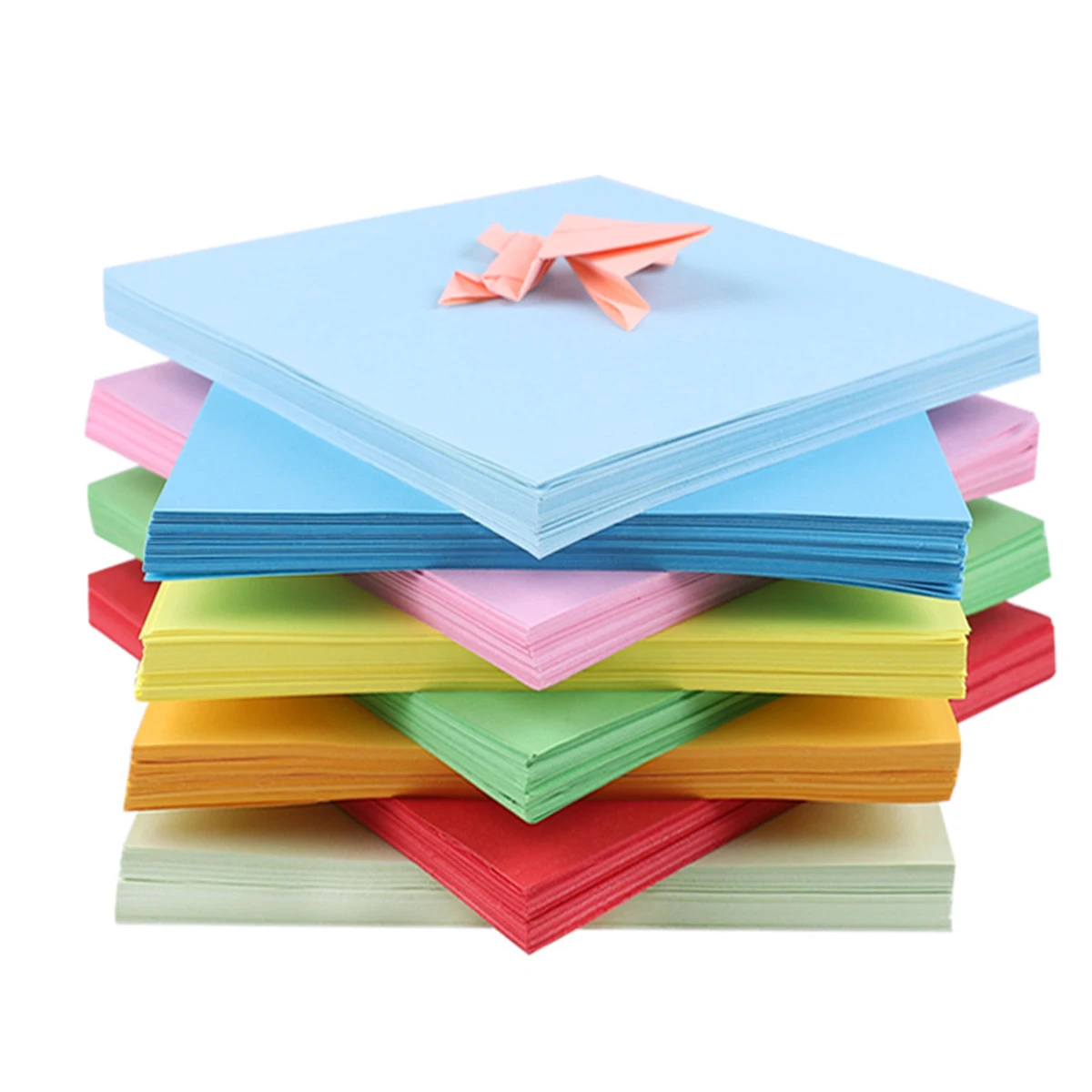 100pcs Square Origami Paper Double Sides Solid Color Folding Paper Multicolor Kids Handmade DIY Scrapbooking Craft Decor