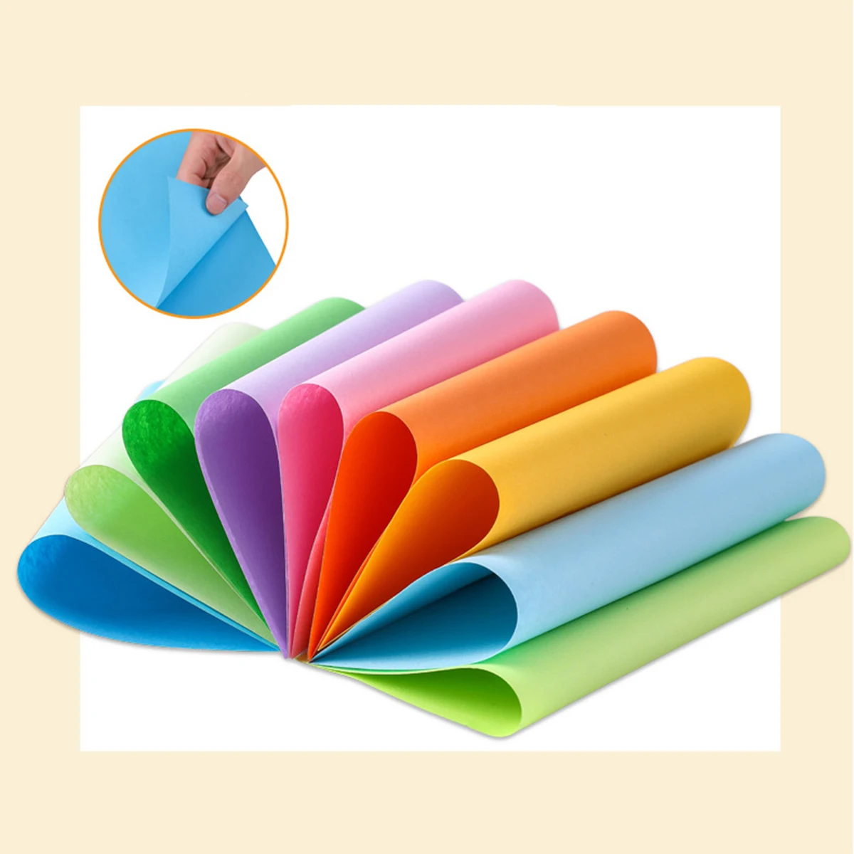100pcs Square Origami Paper Double Sides Solid Color Folding Paper Multicolor Kids Handmade DIY Scrapbooking Craft Decor