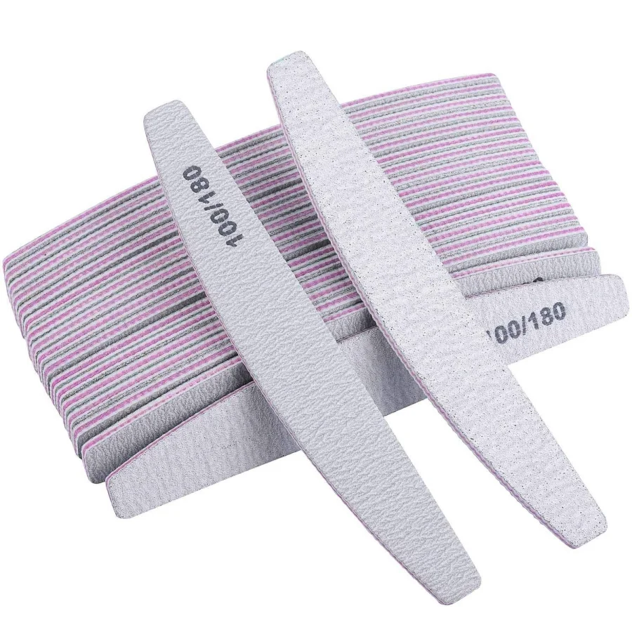 5pcs/10pcs/25pcs /Lot Professional Nail File Reusable Double Sided Emery Board(100/180 Grit) Nail Styling Manicure Tool