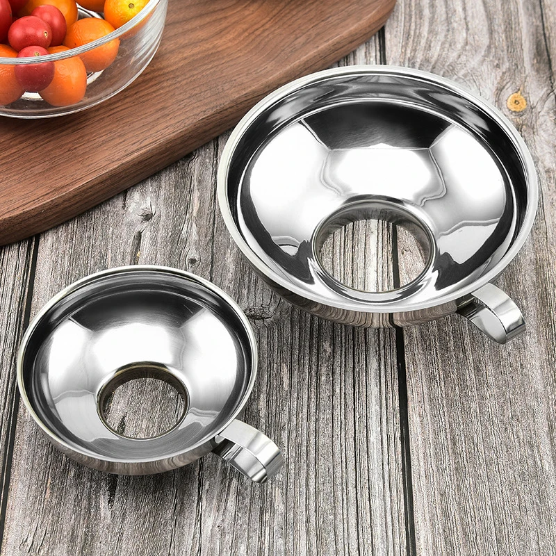 Stainless Steel Wide Mouth Funnel Canning Funnel Cup Jam Salad Dressing Hopper Filter For Jar Canned Filteroil Wine Water Spices