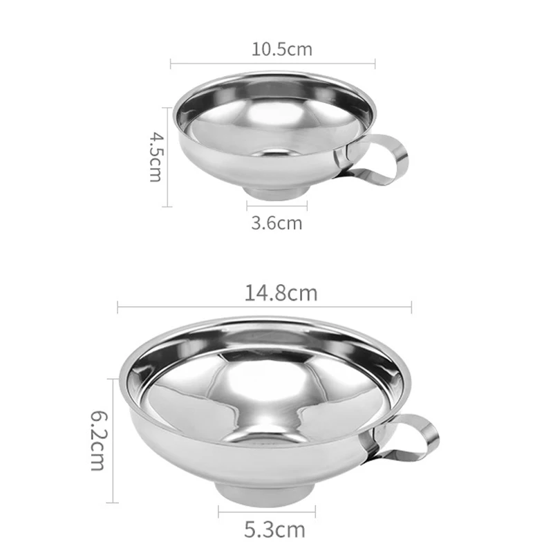 Stainless Steel Wide Mouth Funnel Canning Funnel Cup Jam Salad Dressing Hopper Filter For Jar Canned Filteroil Wine Water Spices