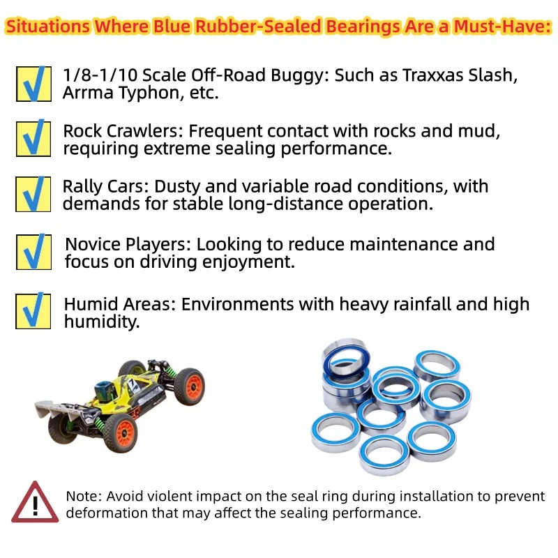 10/20Pcs MR128RS 8x12x3.5mm Blue Rubber Sealed Miniature Ball Bearings 5x10x4 5x11x4 8x16x5 10x15x4 12x18x4mm RC Car Bearing Kit
