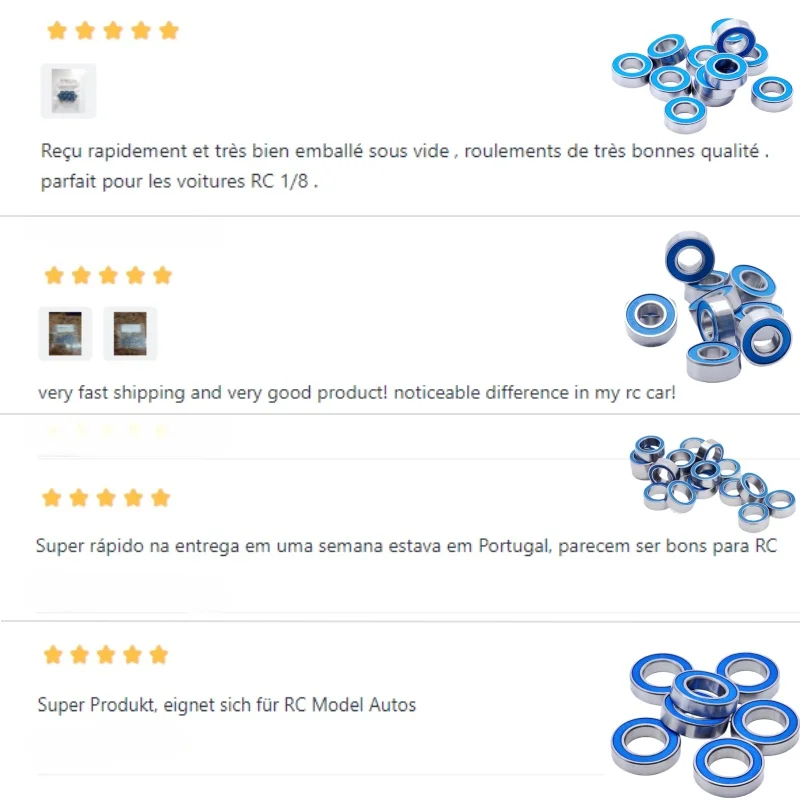 10/20Pcs MR128RS 8x12x3.5mm Blue Rubber Sealed Miniature Ball Bearings 5x10x4 5x11x4 8x16x5 10x15x4 12x18x4mm RC Car Bearing Kit