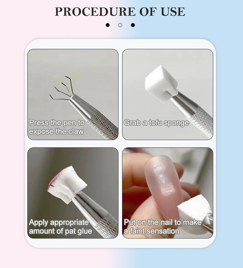 Stainless Steel Nail Art Sponge Tweezer Soft Sponge Clip Manicure Decoration Manicure Dotting Pen Polish Nail Brush Gripper Tool