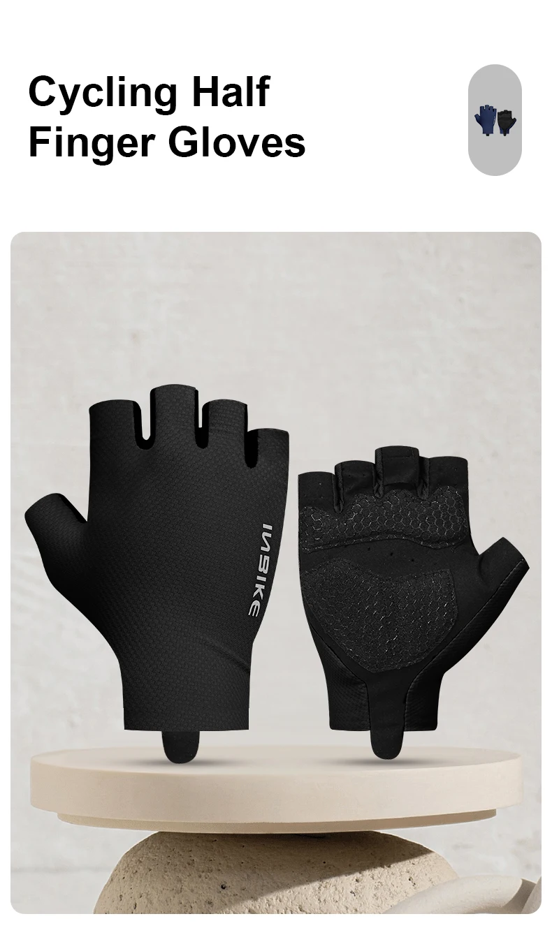 INBIKE Cycling Gloves Half Finger Summer Men Women MTB Gloves Shock-absorption Mountain Bike Sports Gloves Cycling Accessories