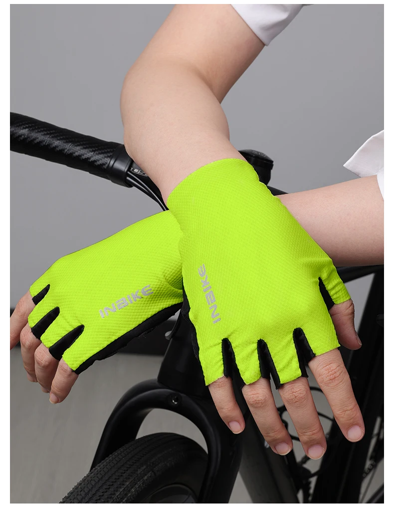 INBIKE Cycling Gloves Half Finger Summer Men Women MTB Gloves Shock-absorption Mountain Bike Sports Gloves Cycling Accessories