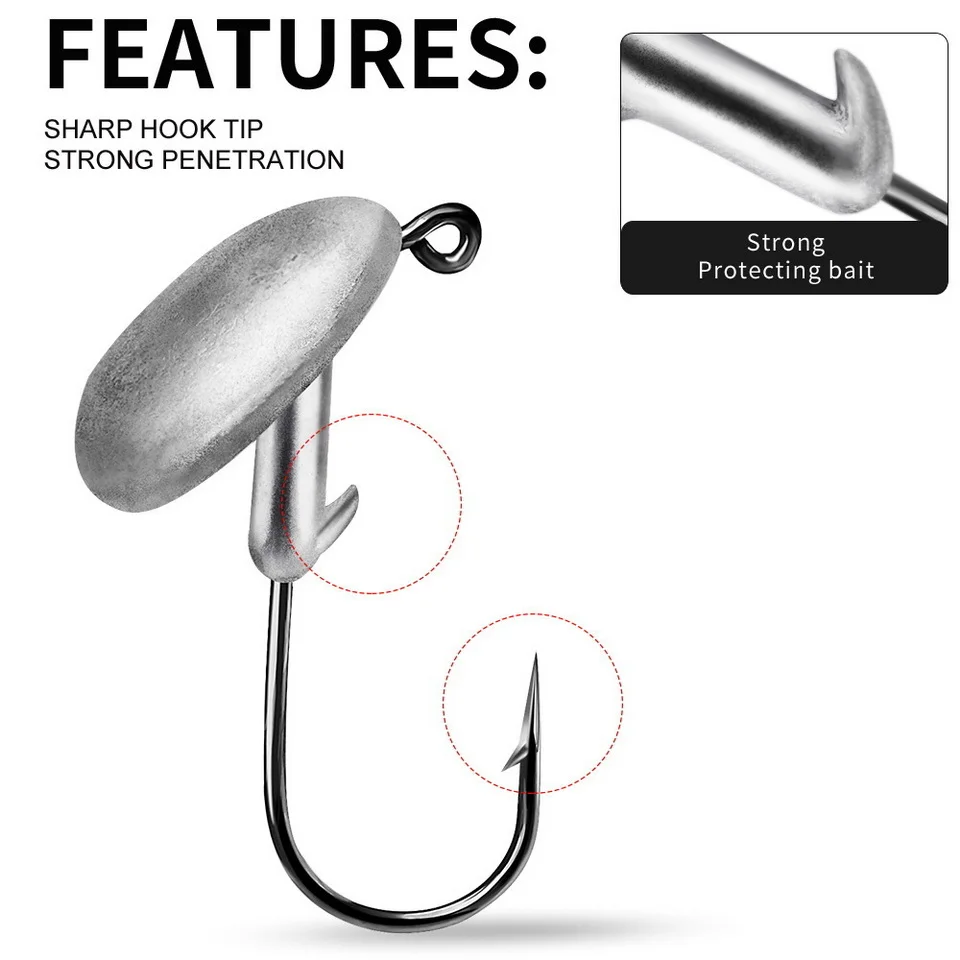 Tumbler Jig Head Hook 3.5g 5g 7g 10g 14g Fishing Hook Jigging Lure Hard Bait Soft Worm Fishhook Jig Hook For Fishing