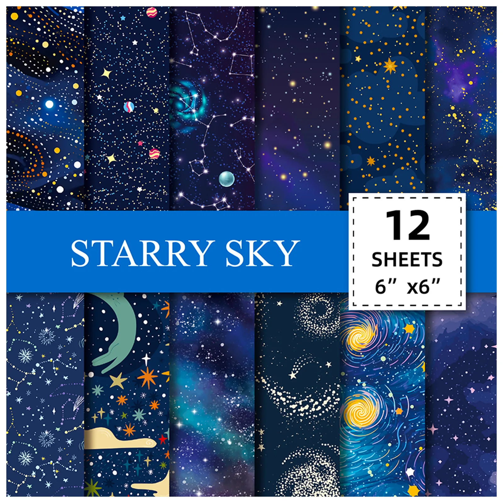 12 Sheet Scrapbooking Paper 15x15cm, Christmas Journal Planner Paper Pad Cardstock Backgrounds Card for DIY Art Craft Decoration