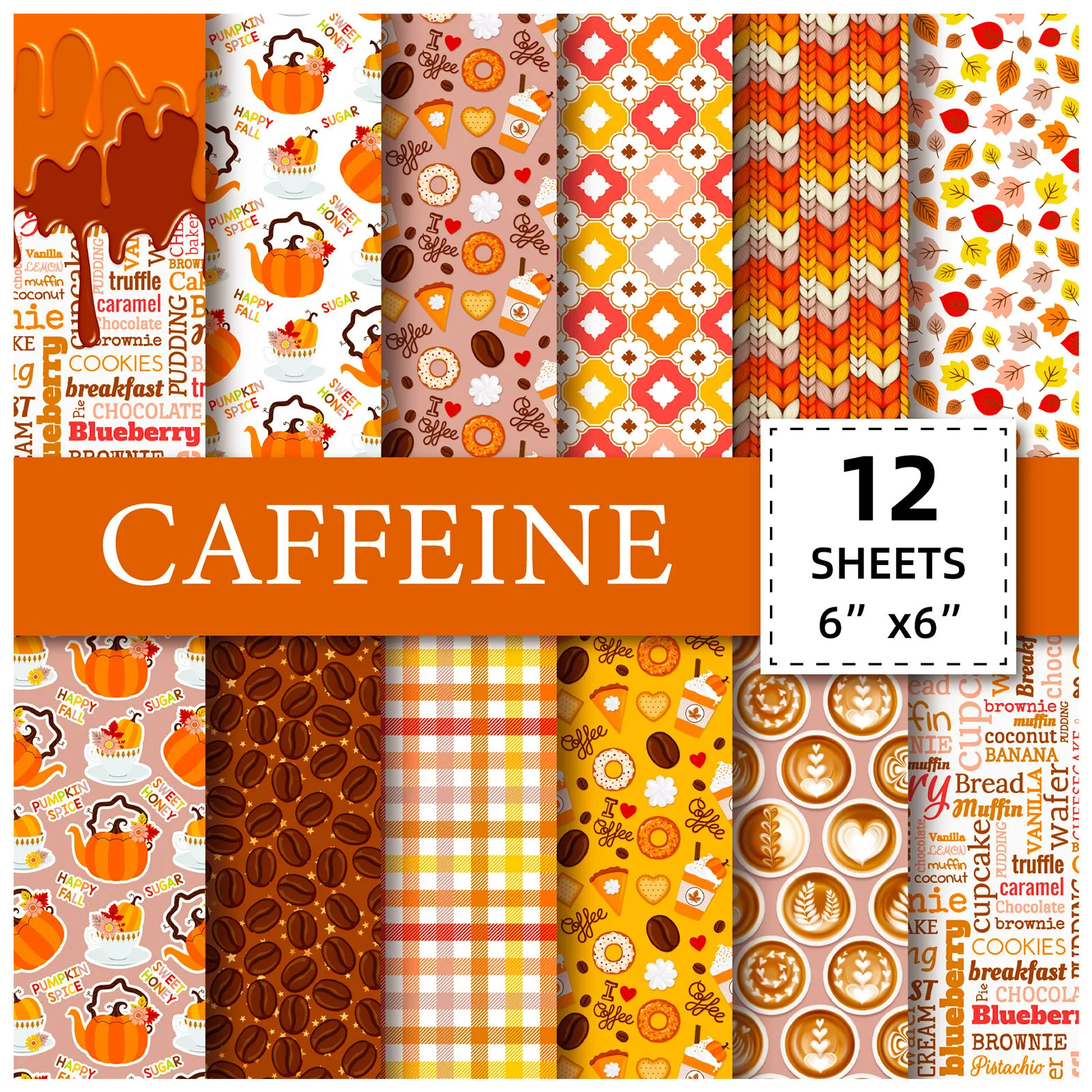 12 Sheet Scrapbooking Paper 15x15cm, Christmas Journal Planner Paper Pad Cardstock Backgrounds Card for DIY Art Craft Decoration