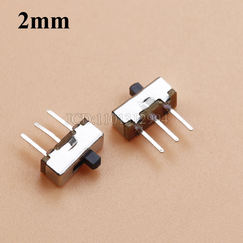 20Pcs SS12D00 Interruptor On-Off Mini Slide Switch 3pin 1P2T 2 Position High Quality Toggle Switch Handle Length:3MM/4MM/5MM/6MM