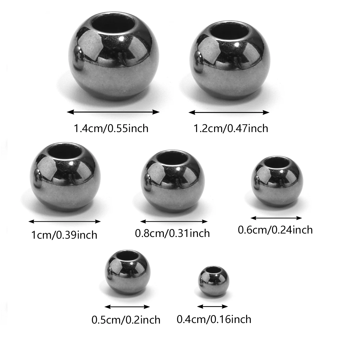 20-100Pcs/Lot 4-14mm High Quality CCB Round Beads Big Hole Bead Spacer Loose Bead For DIY Crafts Ornamen Making Clothing Accesso