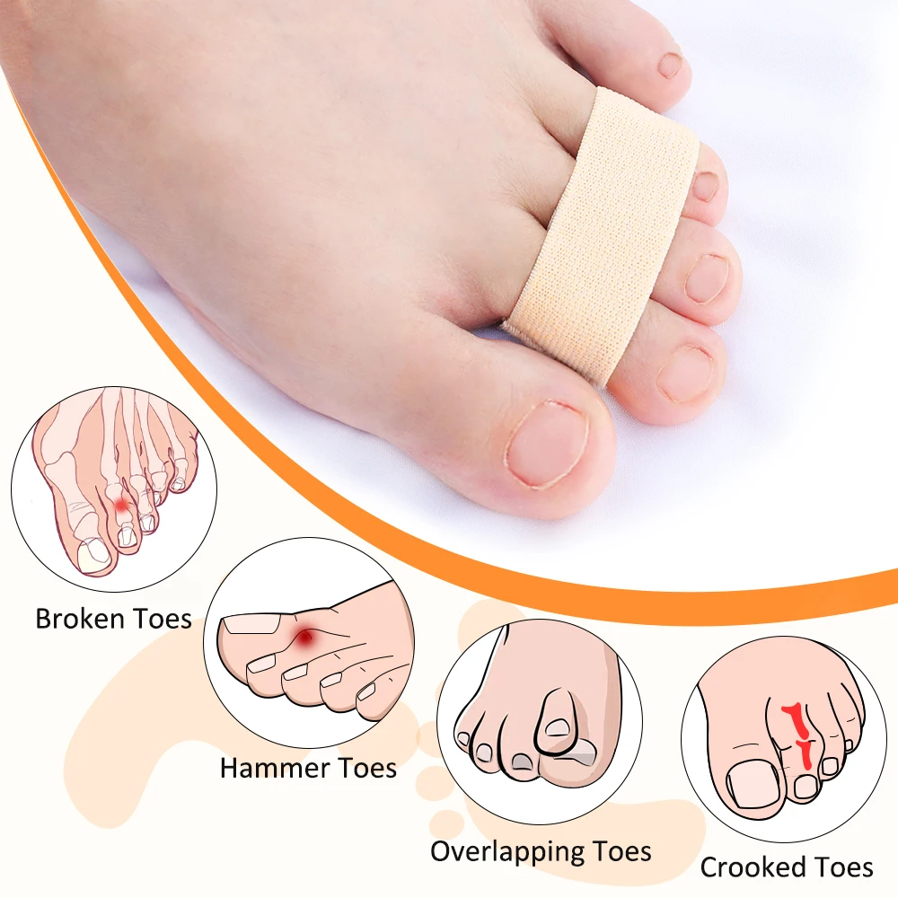 Pexmen 1/2/5Pcs Hammer Toe Straightener Toe Splints Bandages for Broken Bent Overlapping and Hammer Toes Protector