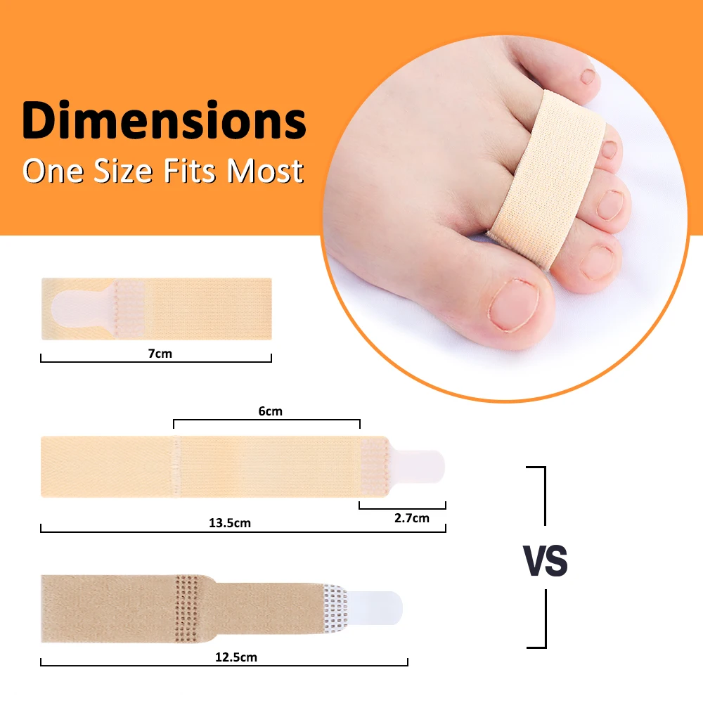 Pexmen 1/2/5Pcs Hammer Toe Straightener Toe Splints Bandages for Broken Bent Overlapping and Hammer Toes Protector
