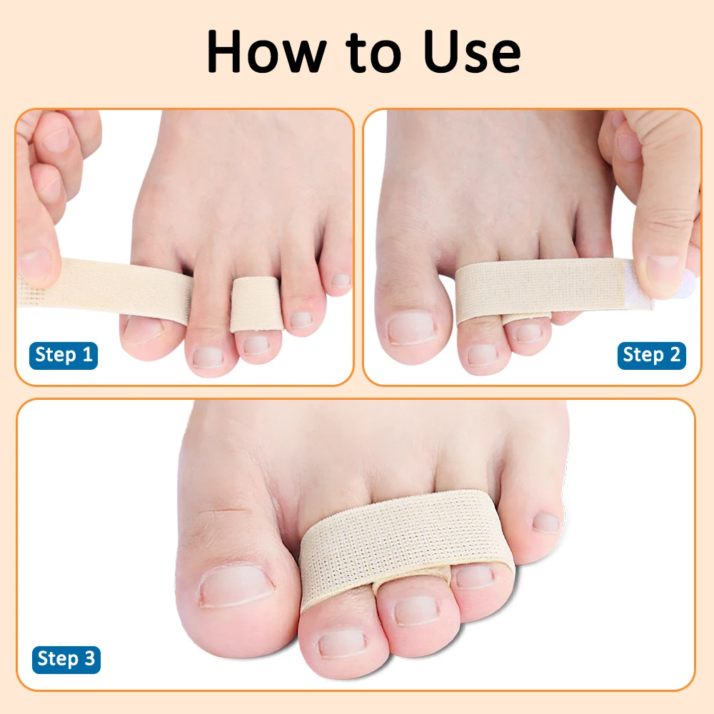 Pexmen 1/2/5Pcs Hammer Toe Straightener Toe Splints Bandages for Broken Bent Overlapping and Hammer Toes Protector