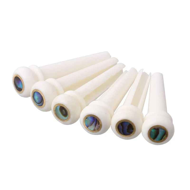 Ivory Acoustic Guitar Bridge Pin Set with Tailpiece Tremolo String Bone Saddle Nut for Guitarists