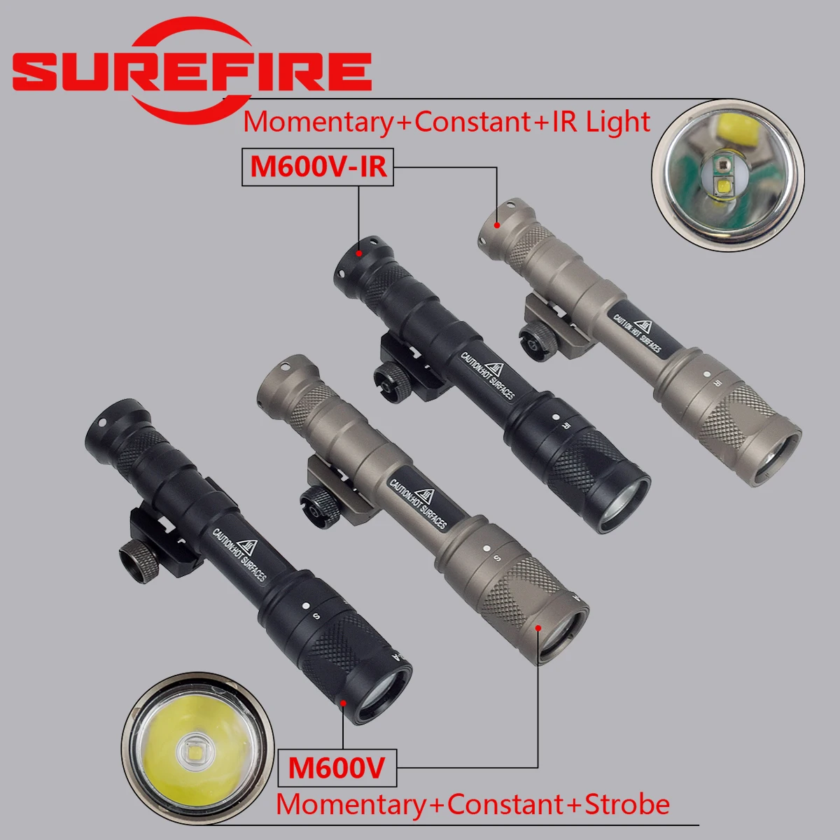 SureFire M300 M600 Upgrade M300V IR M600V IR Infrared LED Airsoft Gun Scout Light Tactical Rifle AR15 M4 Flashlight