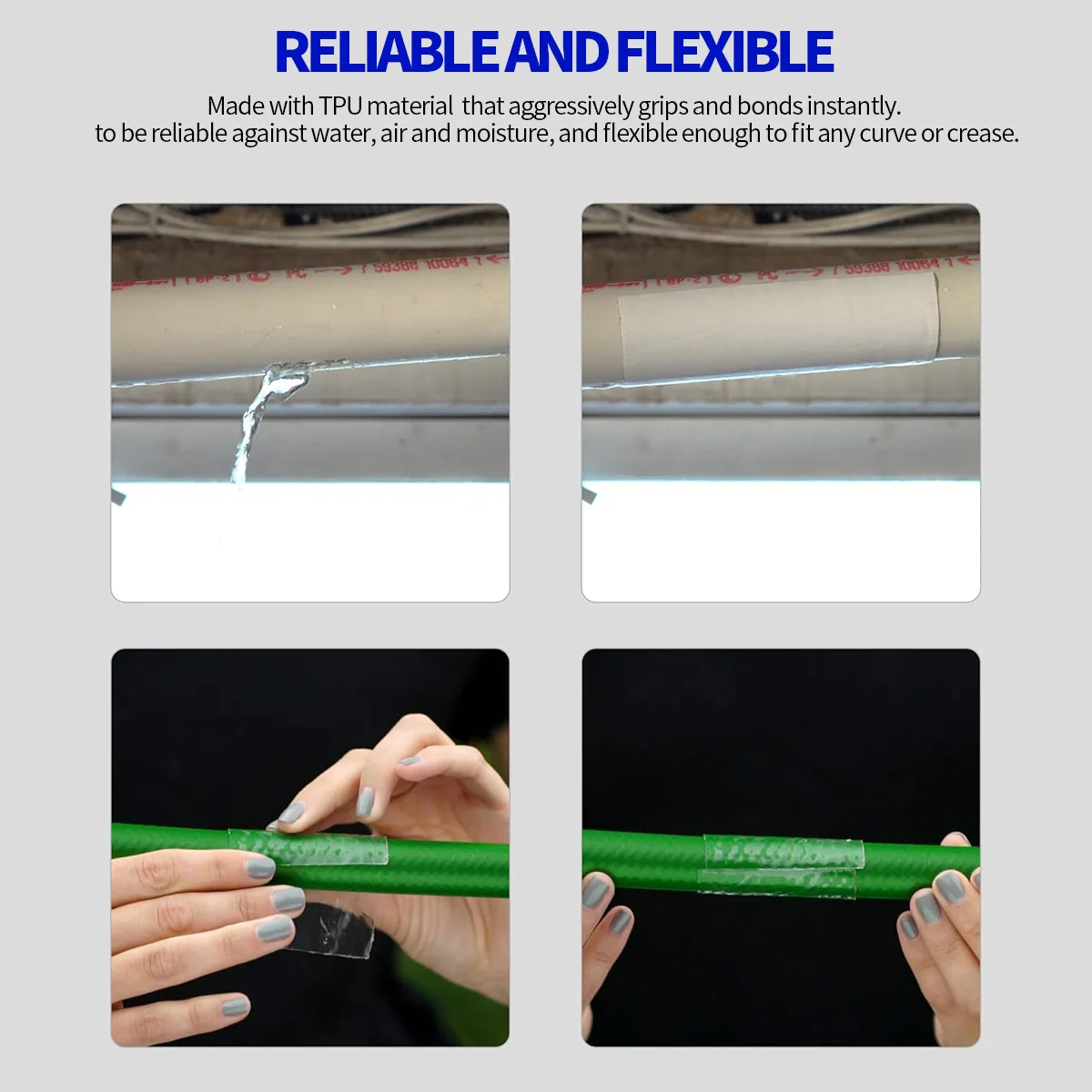 Strong Leak Sealing Tape, High Strength Toughness Swimming Ring Tent Quick Repair Of Water Pipes Self Adhesive Waterproof Tape