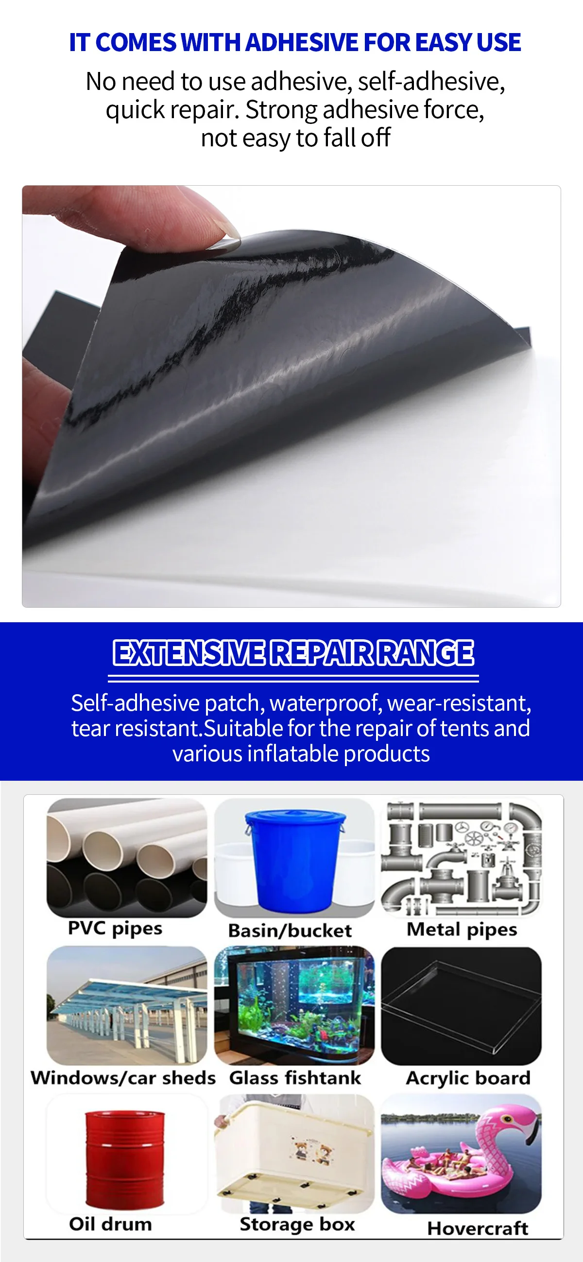 Strong Leak Sealing Tape, High Strength Toughness Swimming Ring Tent Quick Repair Of Water Pipes Self Adhesive Waterproof Tape