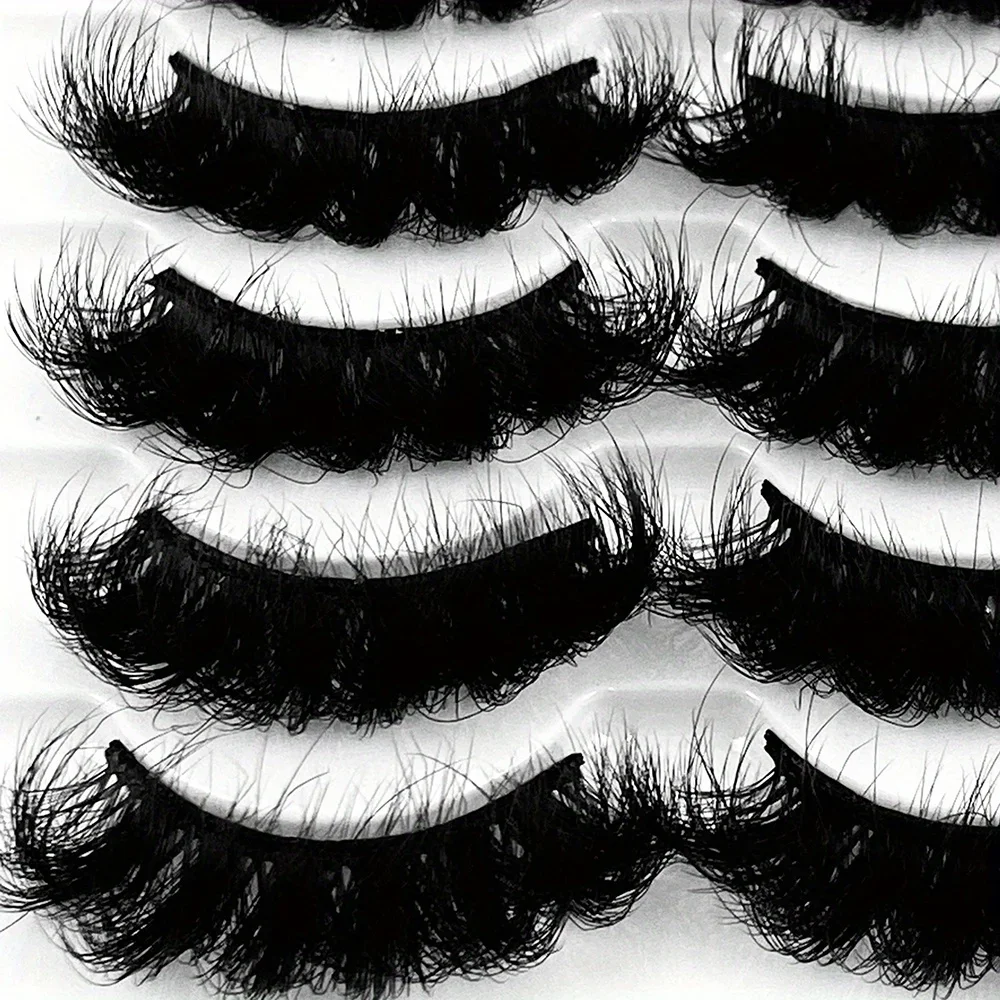 5 Pairs Eyelashes Faux Mink Eyelashes Long Lasting Fluffy Mink Lashes Dramatic Volume Lashes Extension Thick Long