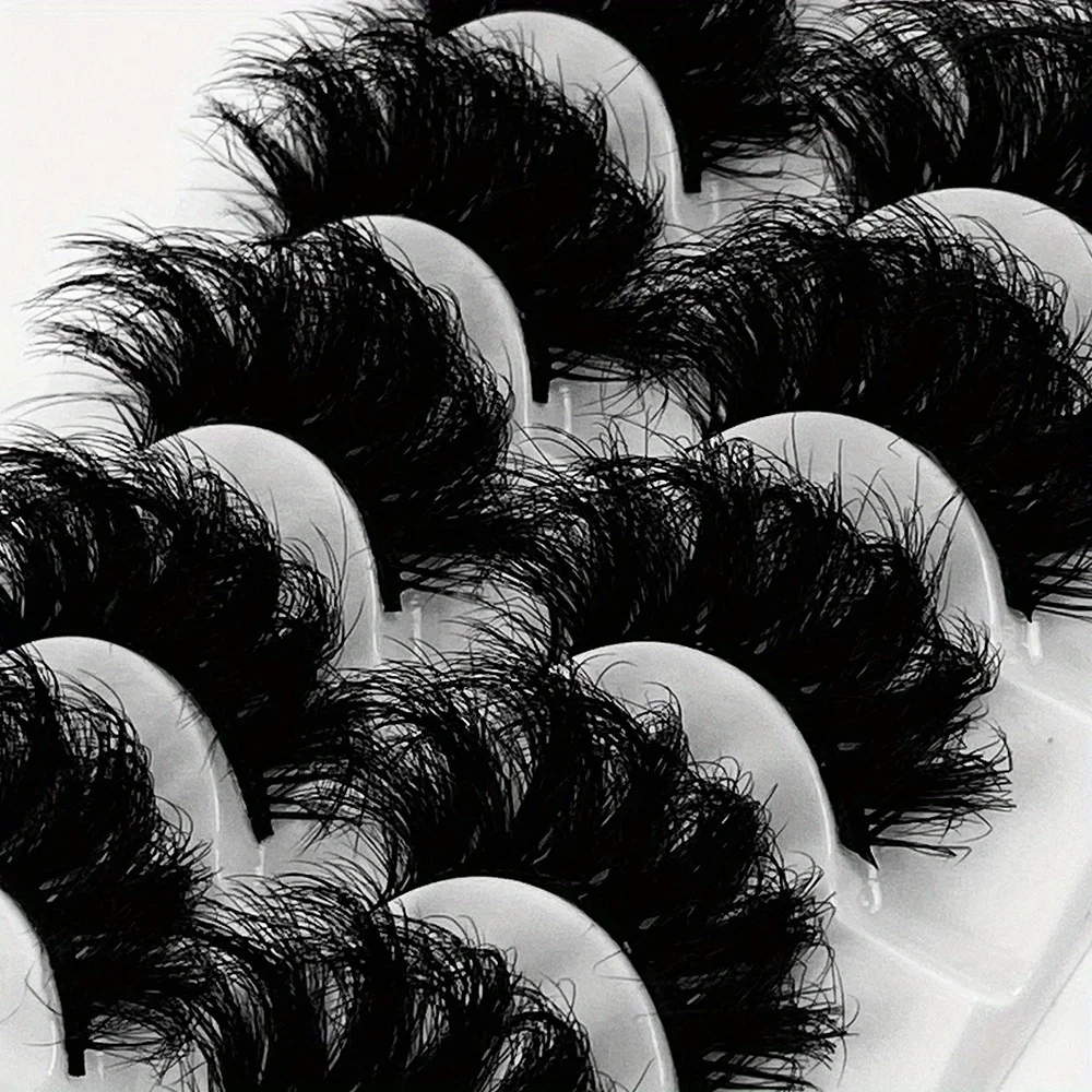 5 Pairs Eyelashes Faux Mink Eyelashes Long Lasting Fluffy Mink Lashes Dramatic Volume Lashes Extension Thick Long