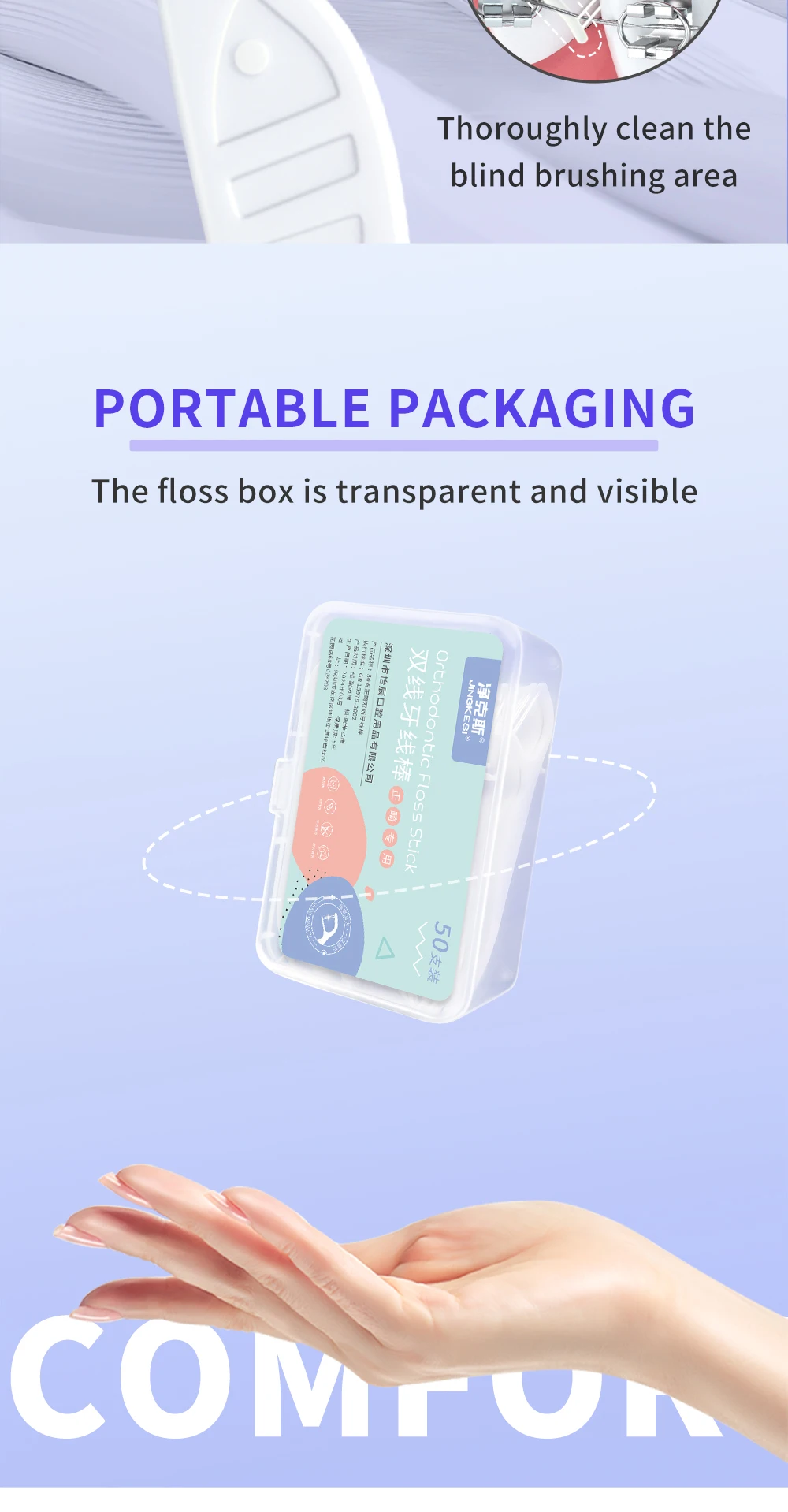 Orthodontic Dental Floss Sticks For Braces Plastic Toothpicks With Threads Double Line Oral Brackets Interdental Flosser Picks