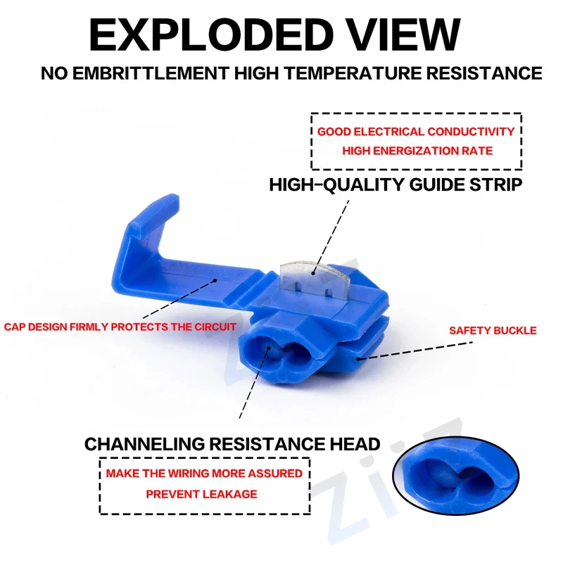 10pcs/30pcs T-Tap Connector Quick Electrical Cable Connector Snap Splice Lock Waterproof Crimp Wire Terminal Blue Yellow Red