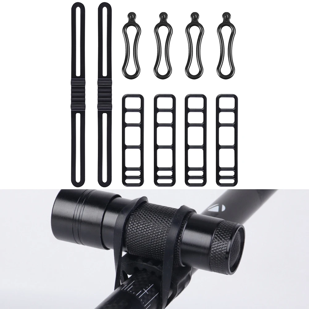 10pcs Bike Silicone Mount Band Bicycle Light Rubber Strap For Headlight Taillight Bicycle Accessories