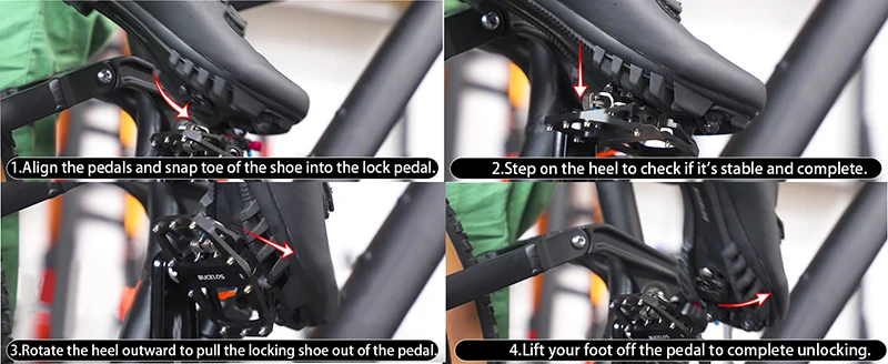 BUCKLOS MTB Bike Pedal for SPD Dual Self-locking MTB Platform Pedals Footrest Mountain Bicycle Pedal Non-slip Clipless Bike Part