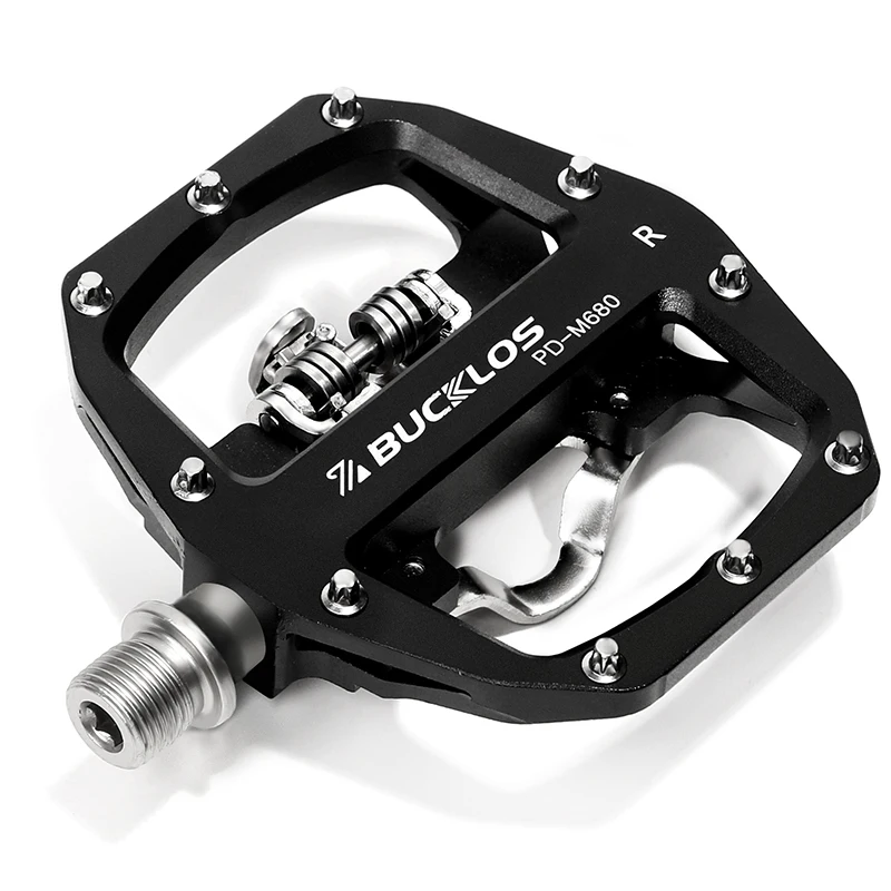BUCKLOS MTB Bike Pedal for SPD Dual Self-locking MTB Platform Pedals Footrest Mountain Bicycle Pedal Non-slip Clipless Bike Part