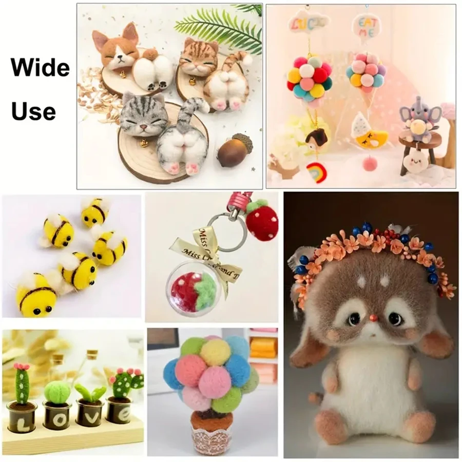 Wool Felting Needles Kit Wood Handle Felting Needles Pack Wool Felt DIY Craft Tool For Handmade Doll Making Tools Set