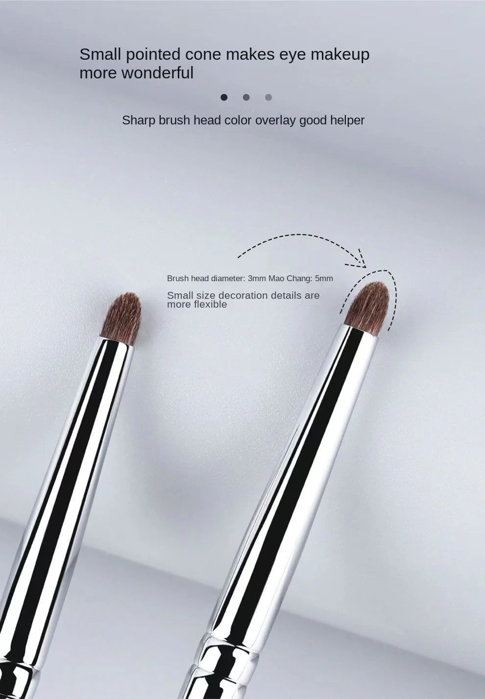 Detail Eye Shadow Brush Makeup Brush Smudge Eyeliner Smudge Brush Horse Hair Round Head Precise Eyeshadow Makeup Tool