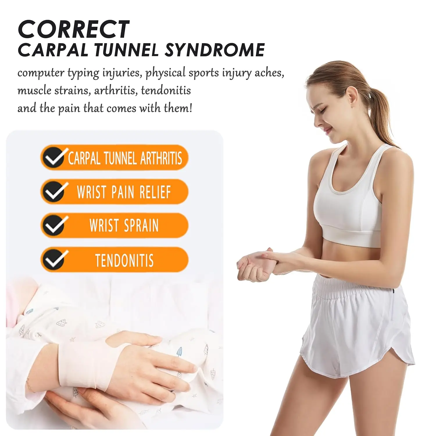 Elastic Wrist Guard Fitness Wristband Professional Splint Hand Brace Protector Band Arthritis Sprain Carpal Tunnel Tendon Sheath