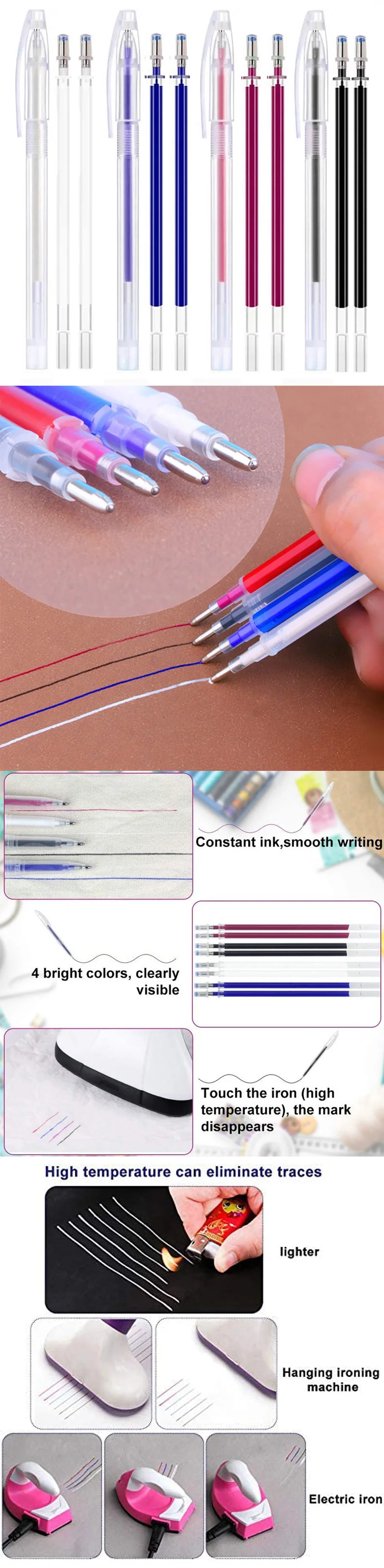 Sew Heat Erasable Fabric Marking Pens For Quilting Sewing DIY Crafts and Dressmaking Fabrics Tailors Chalk Pencils Chalks Pen