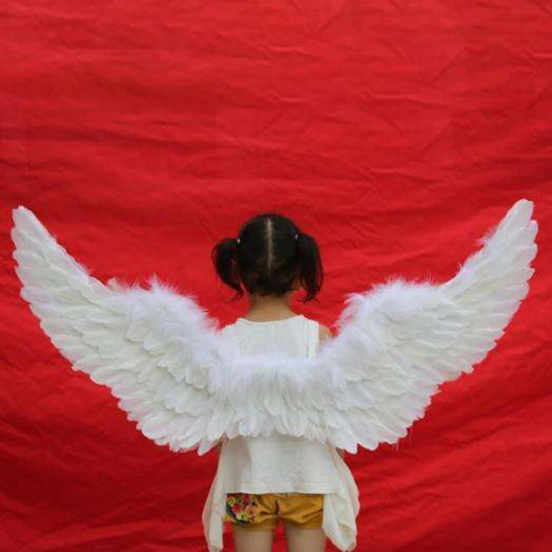 1Pc Kids Adult Party Swallow White Angel Feather Wings Wands Cosplay Elastic Straps Wedding Birthday Halloween Christmas