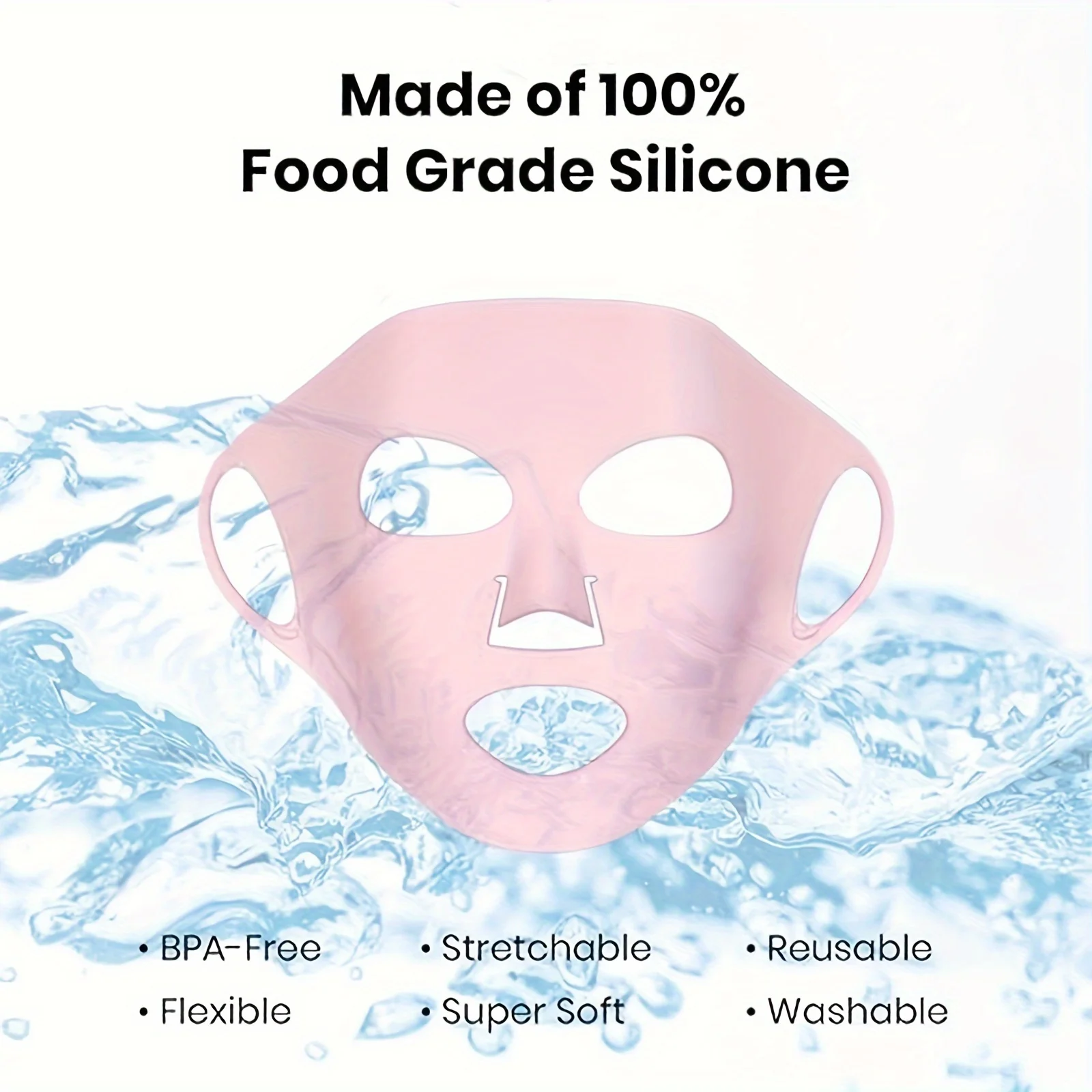1PC 3D Silicone Facial Mask for Moisturizing-Reusable, Anti-Water Evaporation,Skin Care Tools for Women