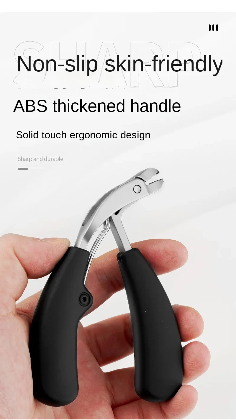 Curved Nail Clippers with Large Opening Three Times Anti-splash Storage Nail Clippers for The Elderly Thick Toenails Heavy Duty