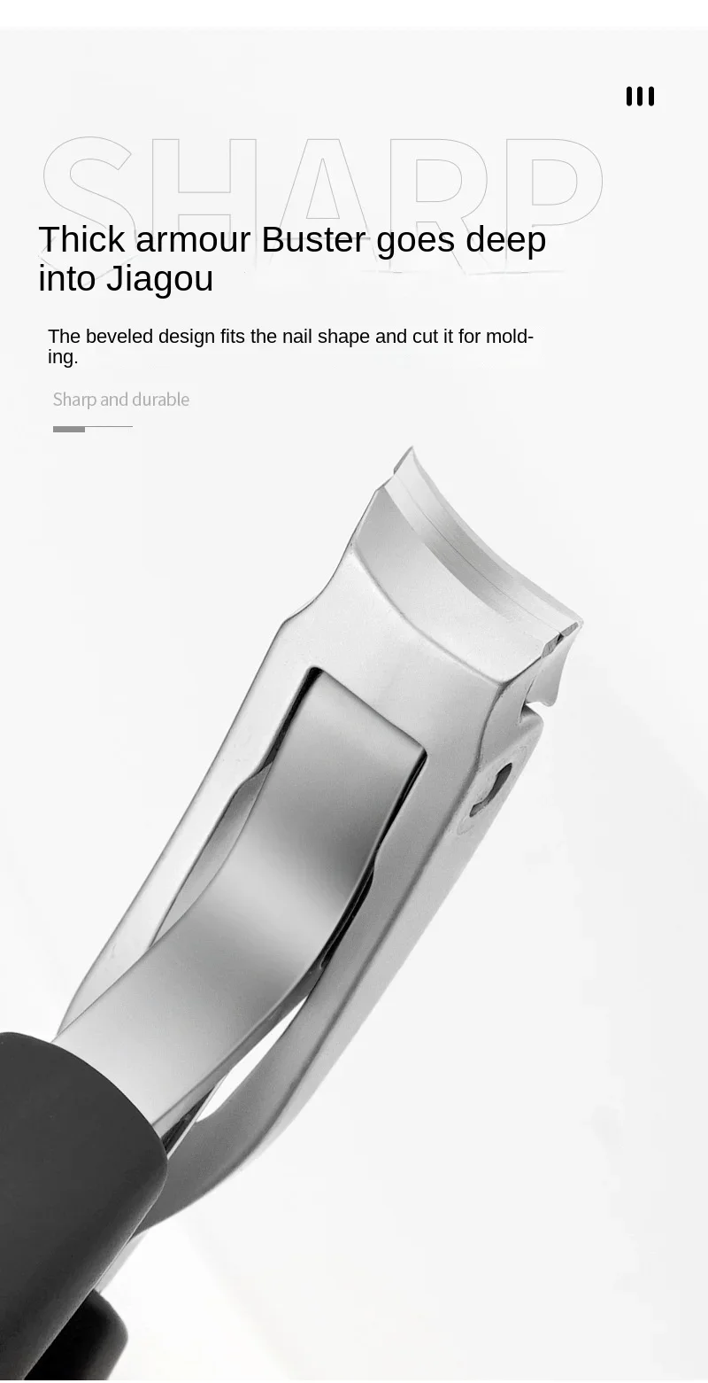 Curved Nail Clippers with Large Opening Three Times Anti-splash Storage Nail Clippers for The Elderly Thick Toenails Heavy Duty