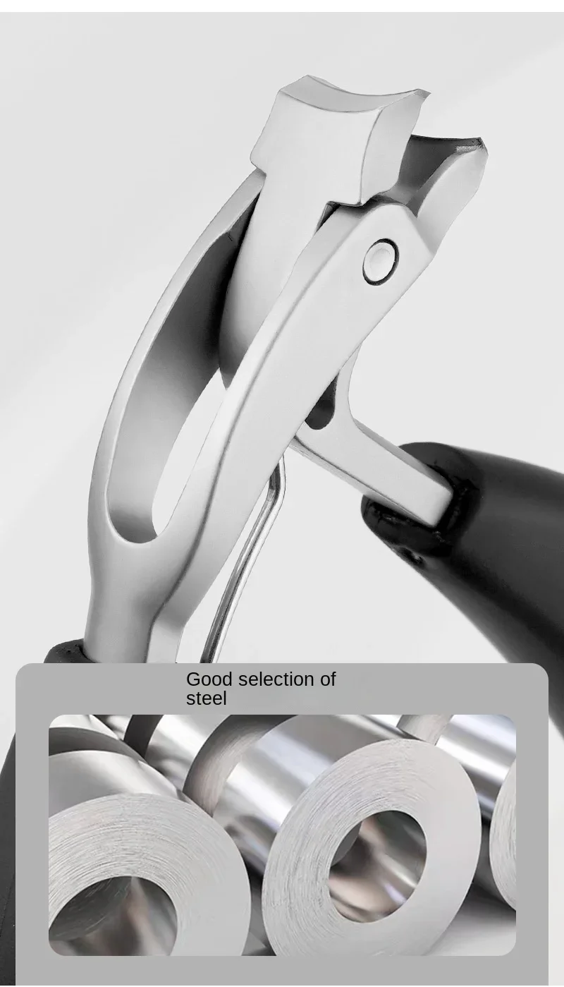 Curved Nail Clippers with Large Opening Three Times Anti-splash Storage Nail Clippers for The Elderly Thick Toenails Heavy Duty