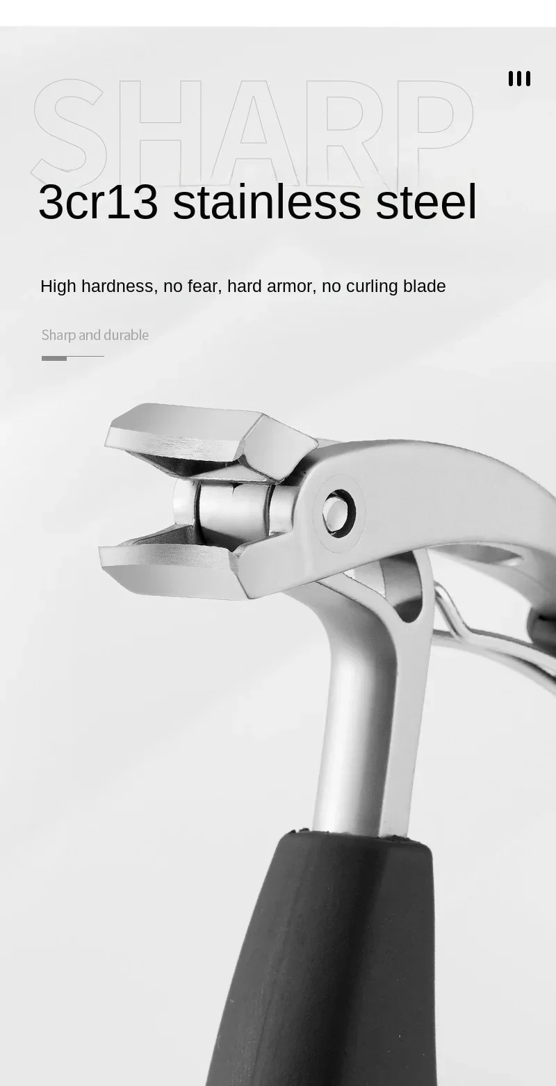 Curved Nail Clippers with Large Opening Three Times Anti-splash Storage Nail Clippers for The Elderly Thick Toenails Heavy Duty