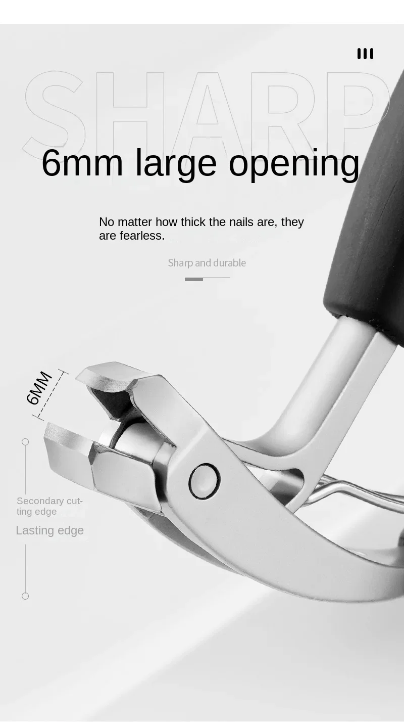 Curved Nail Clippers with Large Opening Three Times Anti-splash Storage Nail Clippers for The Elderly Thick Toenails Heavy Duty