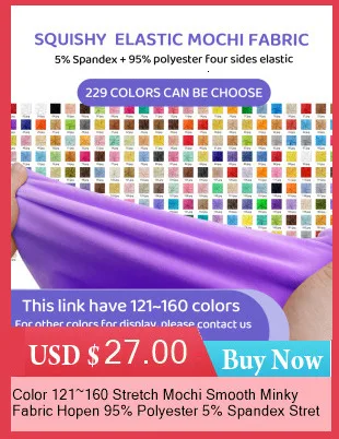 Color 41~80 Stretch Mochi Plush Minky Fabric 1mm Pile 95% Polyester 5% Spandex Stretch Four Side Plush Fabric For Diy Sewing Toy