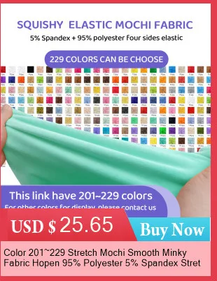 Color 41~80 Stretch Mochi Plush Minky Fabric 1mm Pile 95% Polyester 5% Spandex Stretch Four Side Plush Fabric For Diy Sewing Toy