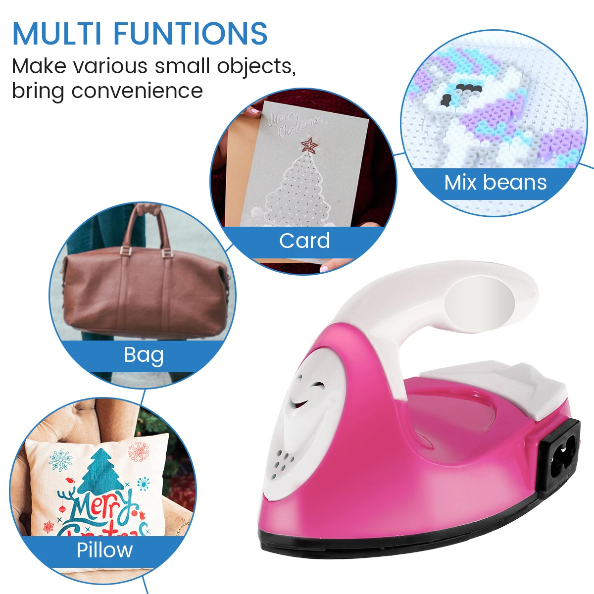 Mini Craft Iron Electric Iron Portable Handy Heat Press with Silicone Heat Insulation Pad Small Iron For Ironing Clothes Laundry