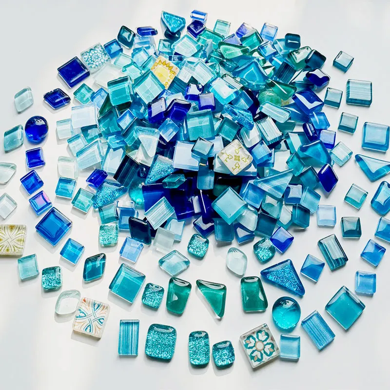 100g Diy Mix Color Glitter Glass Mosaic Stones Mosaic Tiles Glass Pebbles Crafts Material Puzzle For Diy Mosaic Making Arte