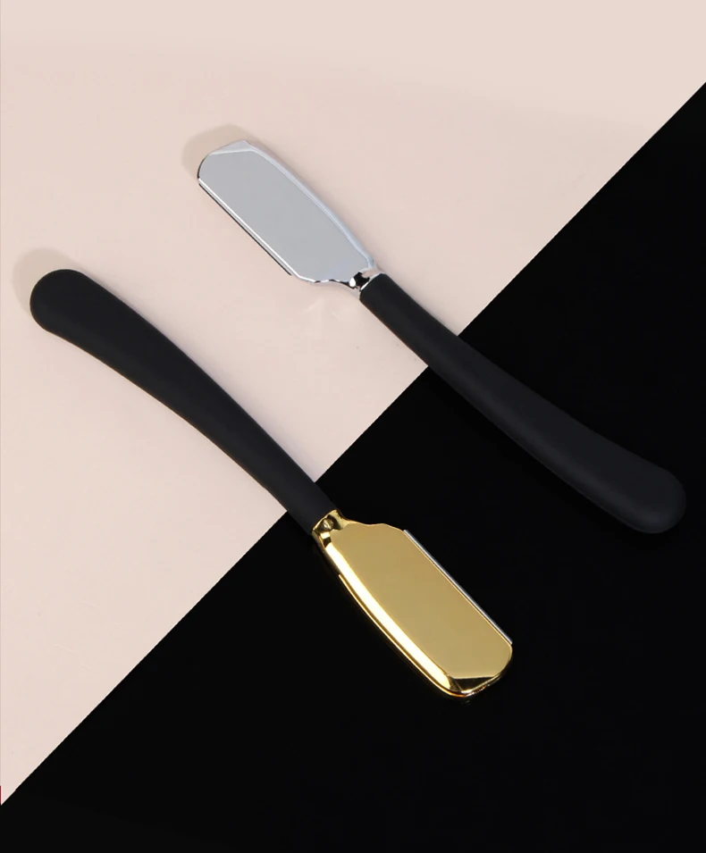 Manual Straight Razor Holder Beard Hair Shaving Professional Barber Trimming Tool Silicone Handle (Without Blade)